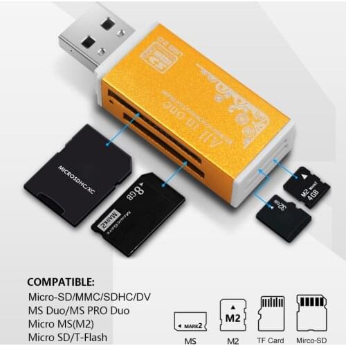 Card Reader USB 2.0 to SD Micro SD TF Memory Card Adapter for laptop Accessories Multi Smart Cardreader Card Reader
