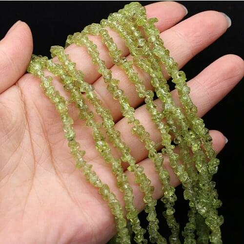 Natural Stone 3-6mm Irregular Shape Freeform Chip Bead Olivine Quartzs for Fashion Jewelry Making Necklace Bracelet 40cm