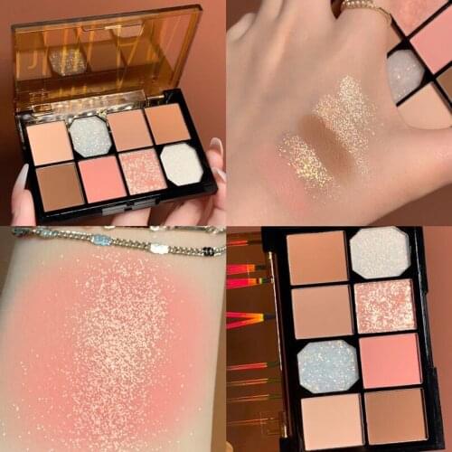 8 Color Eye Shadow Palette Sequins Matte Pearlescent Earth Color Eyeshadow Shimmer Glitter Makeup Waterproof Cosmetic TSLM1