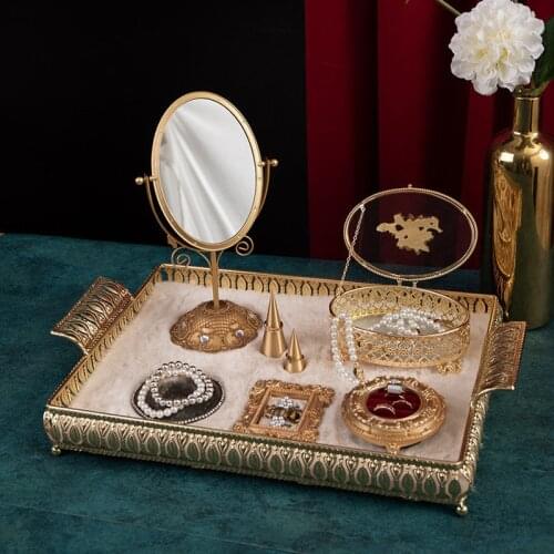 Jewelry Rack Jewelry Box Earrings Necklace Ring Display Stand Display Tray Plush Tray Copper Ring Holder Photo Frame Vase Mirror