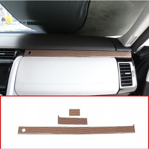 Car Accessory Central Control Storage Strips Trim For Land Rover Discovery 5 LR5 L462 2017-2018 Plastic Sands Wood Grain 3 Pcs