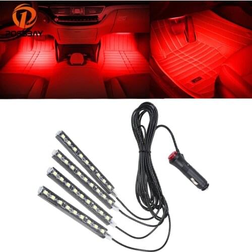POSSBAY Red Universal LED Strip Light Footwell Atmosphere Decoration Lamp Car Interior Light Car Styling Auto Lighting