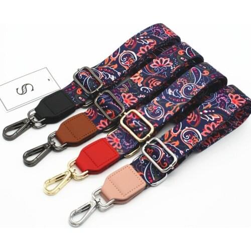 Retro Bag Straps Adjustable Shoulder Bag Belt Replacement Colorful Woven Canvas Wide Strap Women Bag Accessories KZ151351