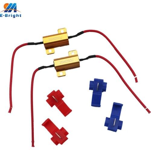 2pcs 25W Load Resistor Reverse Brake Turn Signal Light Fix Error Cancel Decoder Fast Flash Blinker Weerstand Canbus No error