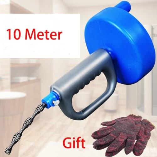 Kitchen Toilet Sewer Blockage Hand Tool Pipe Dredger Drains Dredge Drill-Powered Extendable 10 meters