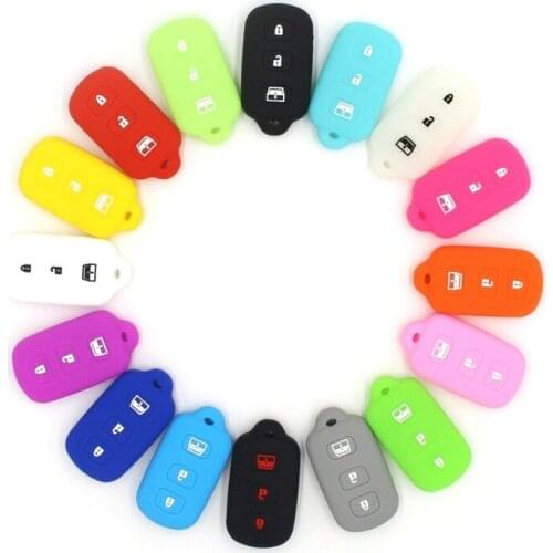 3 Buttons Silicone Case Fit For Toyota YARIS AURIS Sienna Remote Key Protector Cover 2005 2006 2007 2008 2009 2010 Fob