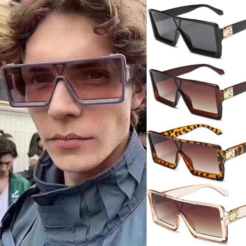 2020 Oversized Square Sunglasses Women Luxury Brand Fashion Flat Top colorful Clear Lens Sun Glasses Vintage Men Gafas Glasses