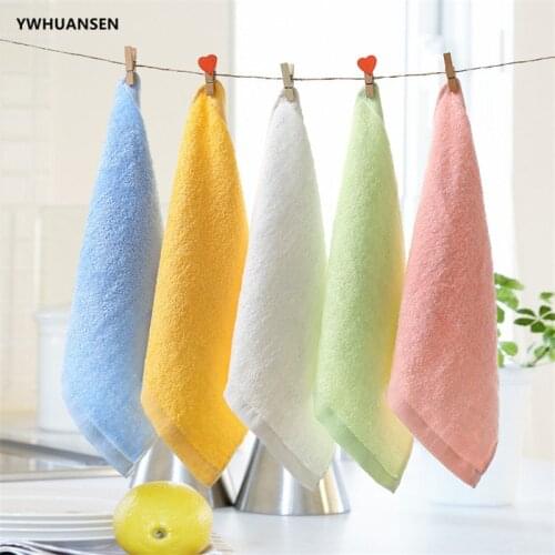 YWHUANSEN 5pcs/lot 25*25cm ULTRA SOFT Baby Bath Washcloths Rayon from Bamboo Towels Perfect Baby Gifts Baby Travel Bathing Kits