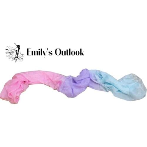 Women 1 PC 100% Silk Belly Dance Veils Hand Scarves Dream Magic Color Hand Dye Light Weight For Praise Dancing Costume Plus Size