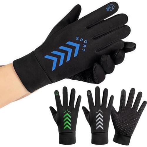 Winter Men Gloves Night Reflective Strip Touch Screen Thermal Fleece Gloves Outdoor Sports Running Ski Snowboard Cycling Gloves