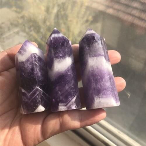 3pcs dream Amethyst wand point natural stones for healing stones