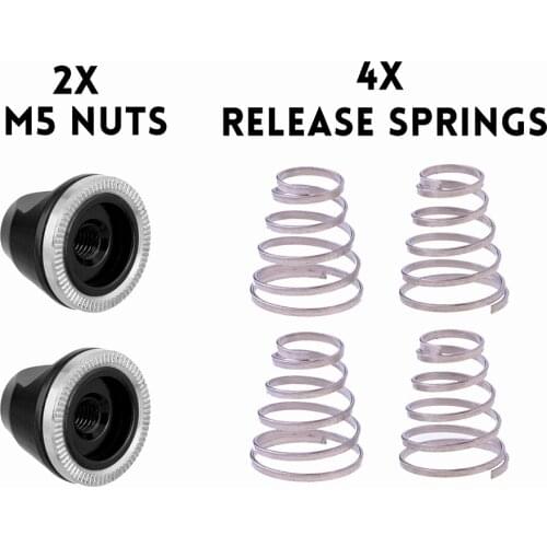 4pcs Quick Release Bike Wheel Skewer Spring 2pcs M5 Nutscrew Nut Axle Bolt Professional Replacement Spring Bicycle Parts