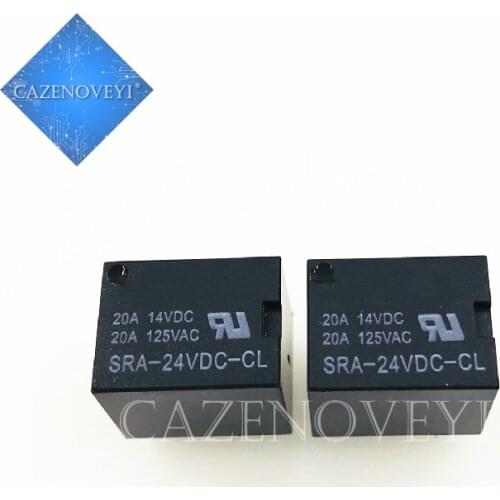 5pcs/lot 5V 12V 24V 20A DC Power Relay SRA-05VDC-CL SRA-12VDC-CL SRA-24VDC-CL 5Pin PCB Type In stock Black Automobile relay