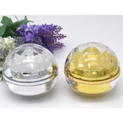 50g shiny silver/gold ball jar Acrylic cream jar for cream/essence/gel/moisturizer/capsule plastic container cosmetic packing