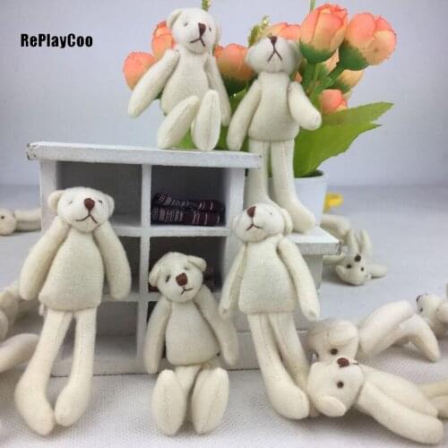 50PCS/Lot Mini Teddy Bear Stuffed Plush Toys 7cm Long-Legged Bear Stuffed Plush Toys pelucia Pendant Kids Birthday Gift DWJ065