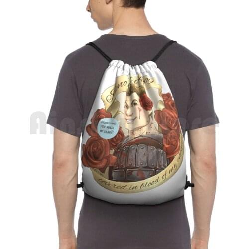 Alistair Backpack Drawstring Bags Gym Bag Waterproof Alistair Dragon Age Blood Innocent Poppy Covered In Blood Of My