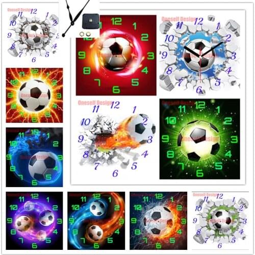 Diamond painting 5d with clock football 5d diamond embroidery full set with clock diamond mosaic sale decor home wall sticker