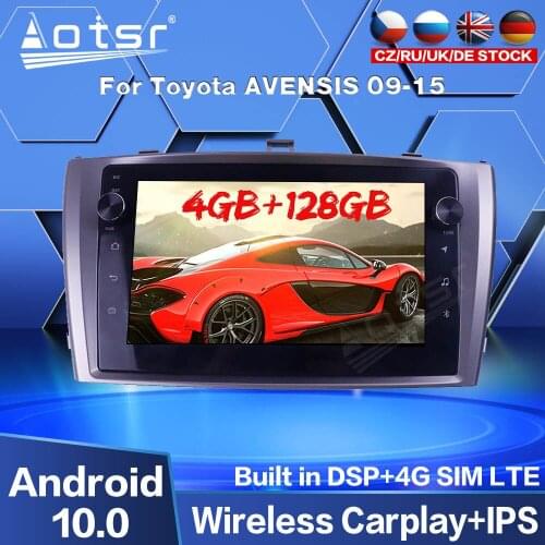 For Toyota Avensis 2009 2010 2011 - 2015 Car Radio GPS Navigation Android Multimedia Audio DVD Audio Player 128GB Screen Carplay