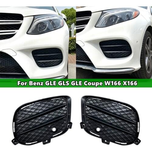 For Mercedes-Benz GLE GLS GLE Coupe W166 X166 C292 2016-2019 Car Front Bumper Fog Light Mesh Grill Grille Grills