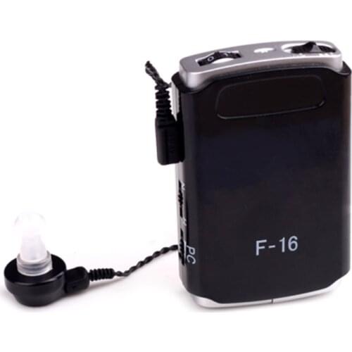AXON F-16 Pocket High Power Wired Box Mini Hearing Aid Sound Amplifier Receiver Black