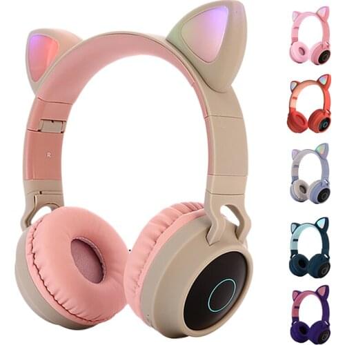 Wireless Headphone, Kids Foldable On-Ear Stereo Wireless Headset with Mic LED Light 5.0 Noise Cancelling