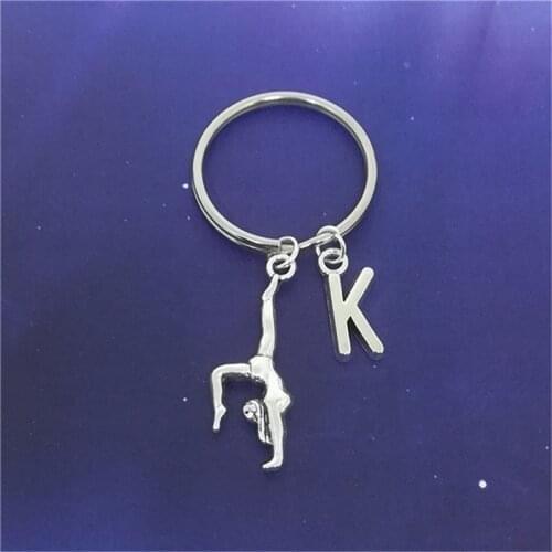 Girl keychain Initial Gymnastics Keychain Gifts, Gymnast Keychain Accessory, Sport lover gift