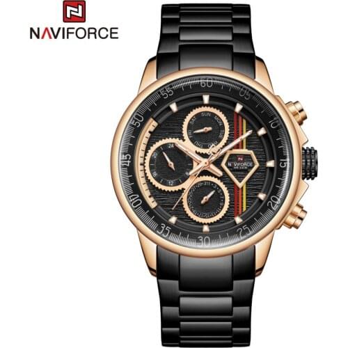 Original NAVIFORCE Men Watch Luxury Casual Sport Steel Band Clock Waterproof Military Quartz Wristwatches Male Relogio Masculino