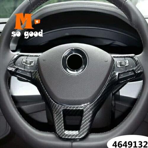 For Golf 7 MK7 2014 2015 Car Steering Wheel Button Frame Auto ABS Matte/Carbon fibre Interior Styling Accessories Sticker Shell