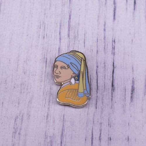 Smiling Girl Cartoon Enamel Pin Donated By Collector Andrew W. Mellon In 1937 Brooch For Collection Badge