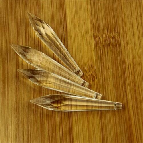 Crystal Icicle Prism Chandelier Pendants Multifaceted Clear Glass Lamp Parts For Strand Chians DIY Wedding Decor