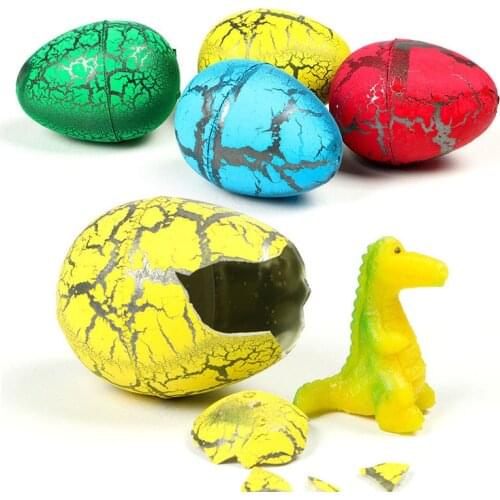 6.5*5cm Large Size 12pcs/set Water Hatching Inflation Dinosaur Egg Novelty Toys Cracks Grow Egg Educational Toys For Baby