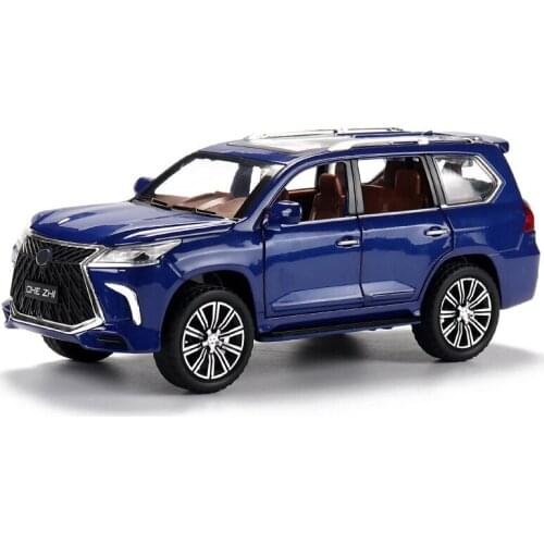 1:24 high simulation LX570 simulation alloy car sound and light pull back model childrens toy gift