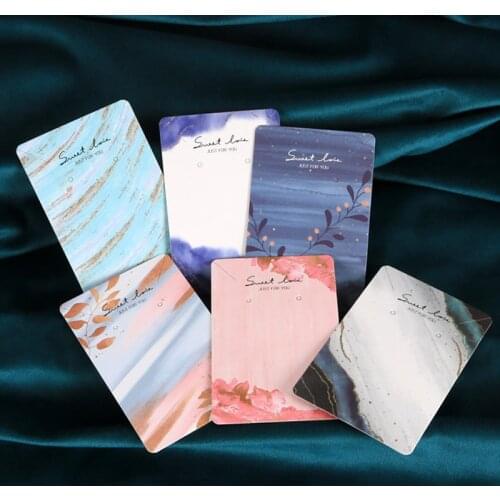 30pcs 6x9cm Earrings Necklace Display Card Cardboard Packaging Ear Studs Hang Tag Flower Paper Card for Jewelry Making DIY