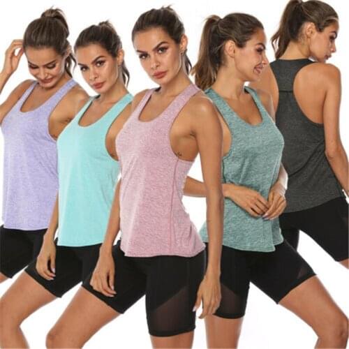 Hot Summer Womens Sports Gym Racer Back Running Vest Fitness Jogging Tank Top 5 Colors Female Outfits S-XL