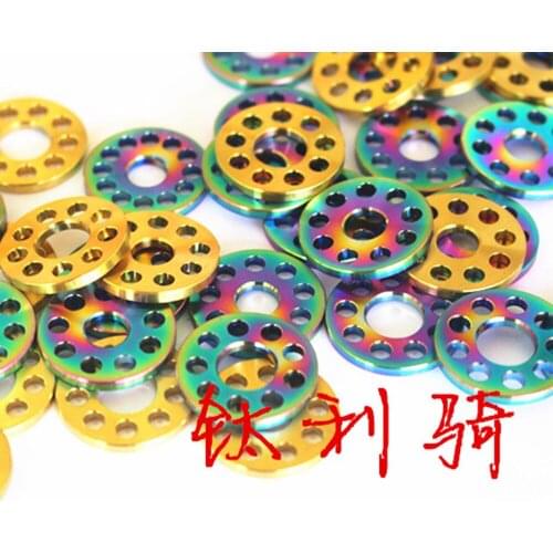 M6 M8 20mm Diameter 2mm Thickness Flat Washer GR5 Titanium Alloy For Motorcycle Bolt Screw Spacer DIY