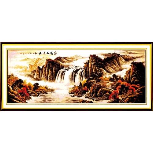 Maple leaves all over the Fengming mountain cross stitch kit large lanscape Chinese style x embroidery DIY handmade needlework
