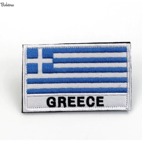 Greece flag Patches with Hook Loop Greek Banner Badges Army Armband Stickers For Backpack Caps Uniform Decoration