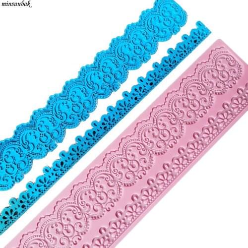 Minsunbak New Silicone Lace Fondant Cake Mat DIY Exquisite Wedding Cake Border Decoration Tool SugarCraft