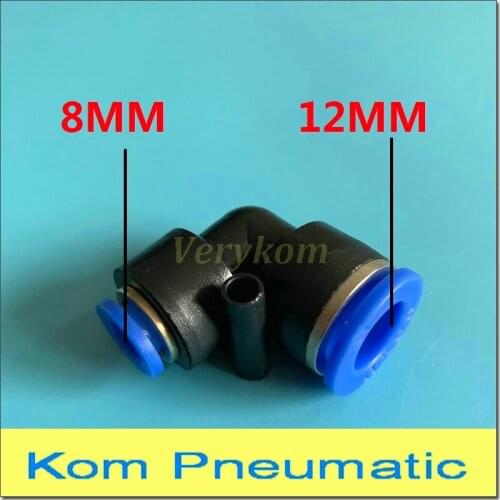 Wholesale 100pcs/lot Plastic Unequal Elbow Union 8MM To 12MM Reducer Push-in Pneumatic Air Fitting L Reducing Connector PVG 12-8