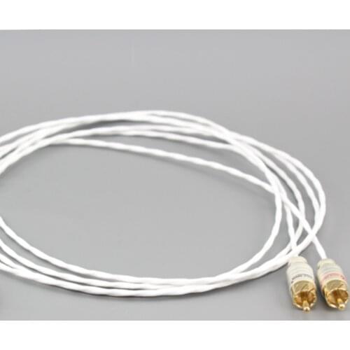 Pair Hifi Audiophile Silver-plated RCA Through The Machine Audio Interconnection Cable