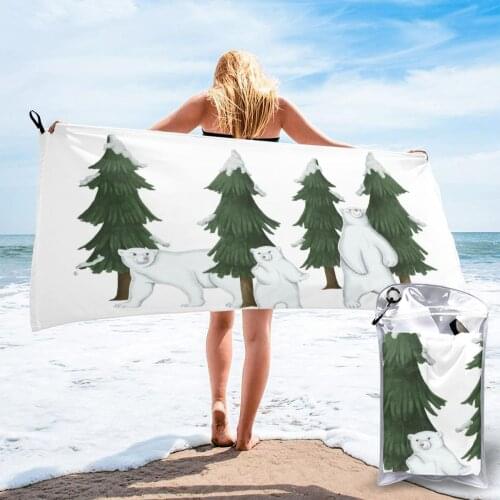 Bathing Towel White Polar Bears Bath Wearable Towel Dress Fast Drying Beach Spa Magical Nightwear Sleeping