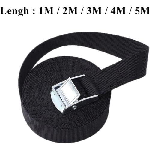 1M/2M/3M/4M/5M Black Buckle Tie-Down Belt Cargo Straps for Car Motorcycle Bike with Metal Buckle Tow Rope Strong Ratchet Belt