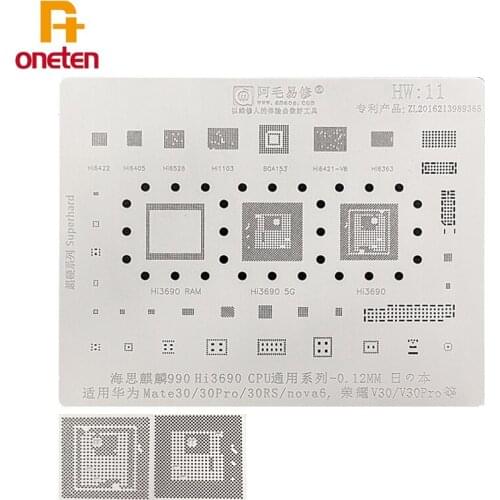 Amaoe BGA Reballing Stencil HW11 For Huawei Mate30Pro Nova6 Honor V30Pro Hi3690 CPU Steel Mesh