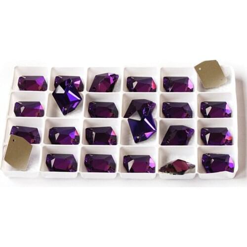 K9 Crystal Glass Rhinestone Purple Velvet Color Stone Flatback 2 Holes Sew On Stones Crystal Strass For Clothes Apparel Crafts