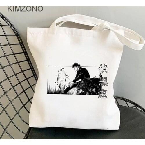 Jujutsu Kaisen shopping bag bolsa canvas tote handbag bolsas de tela shopping bag reciclaje fabric sacola cabas