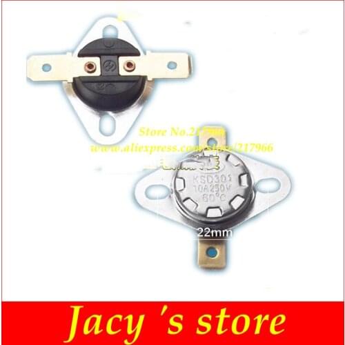 30pcs/lot ,Thermostat Switch 55 5 65 85 95 100Deg NC Normally Close Ceramic Thermal Sensor Temperature Switche KSD301 10A 250V