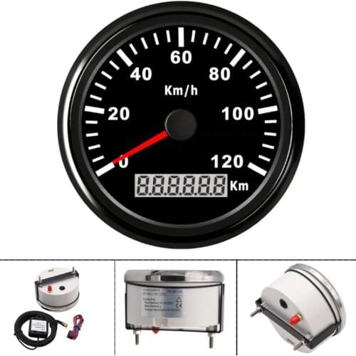 Waterproof 85mm Motorcycle GPS Speedometer 120KMH Digital GPS Gauge Meter Car Speed Gauges Universal for Boat Car Truck 12V 24V