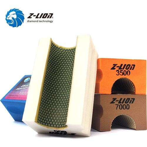 Z-LION 4PCS/Lot Diamond Hand Polishing Pad Foam Backed Resin Bond Glass Ceramic Stone Tile Grinding Buffing Pad Block