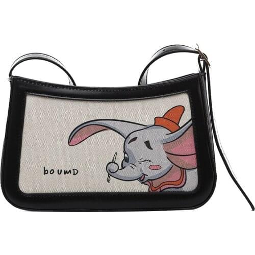 Disney Womens Shoulder Bag 2020 New Girl Shoulder Bag Cartoon Print Messenger Bag Fashion Cartoon Dumbo Underarm Bag
