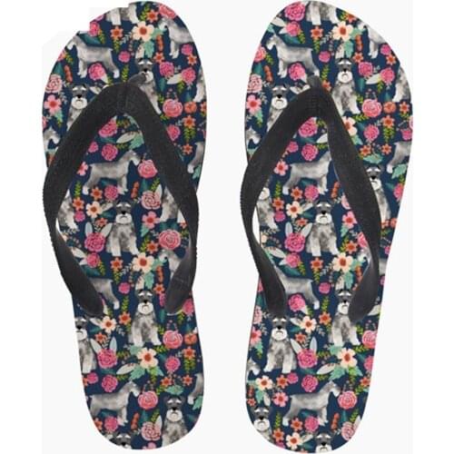 NOISYDESIGNS Flip Flops Women Summer Cute Schnauzer Prints Fashion Girls Beach Flipflops women Slippers Woman Casual Home Shoes